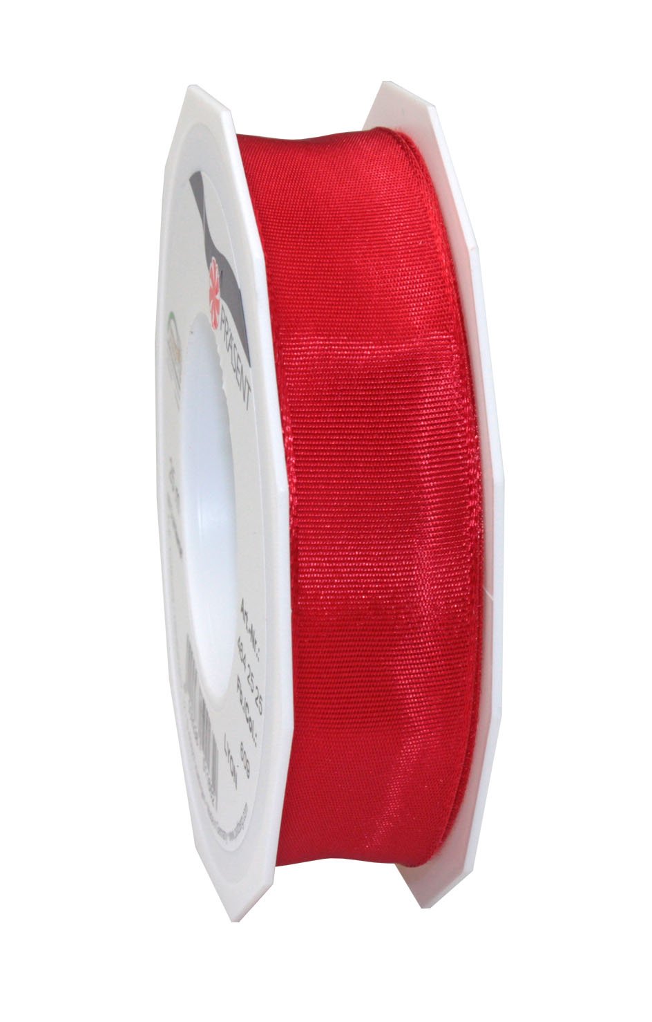 PRÄSENT - Lyon Wired Taffeta Ribbon Red 25 mm width, 25 m length