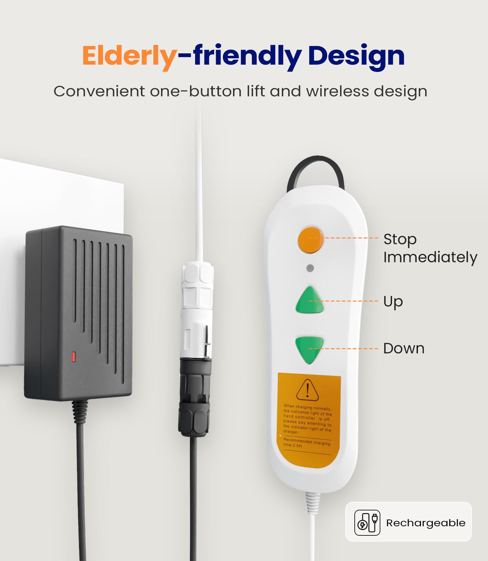 MAIDeSITe Electric Chair Lift, Stand Up Independently from Floor, Support Up to 440 LBS for Home/Care Center, Lift Elderly from Floor, AX05