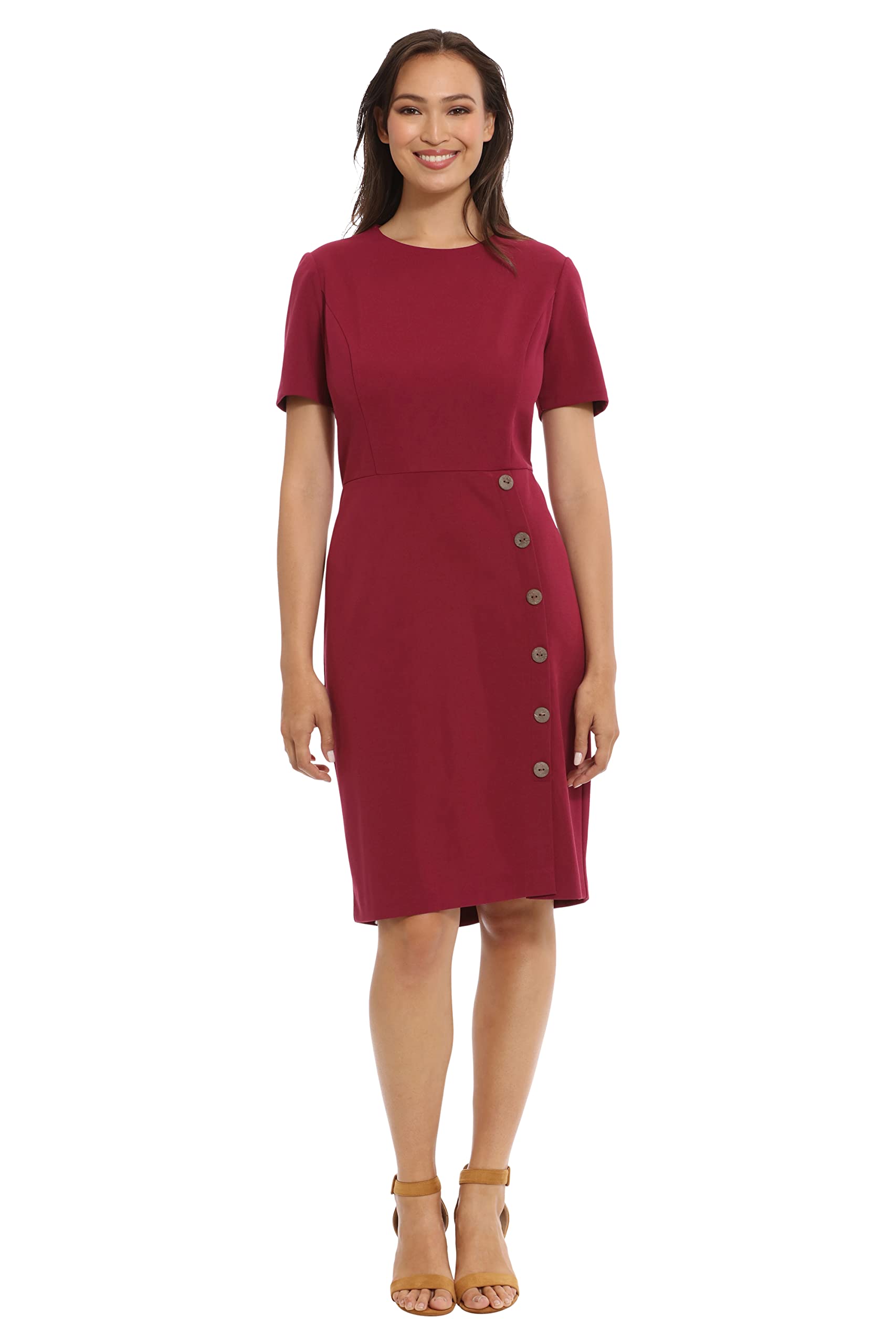 london times short sleeve sheath dress London Times Plus Size Short-Sleeve V-Neck Sheath Dress