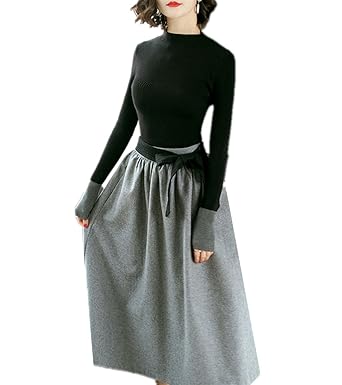 Amazon Yuyuchi 2点セット レディース ワンピース 秋 春 フェミニン