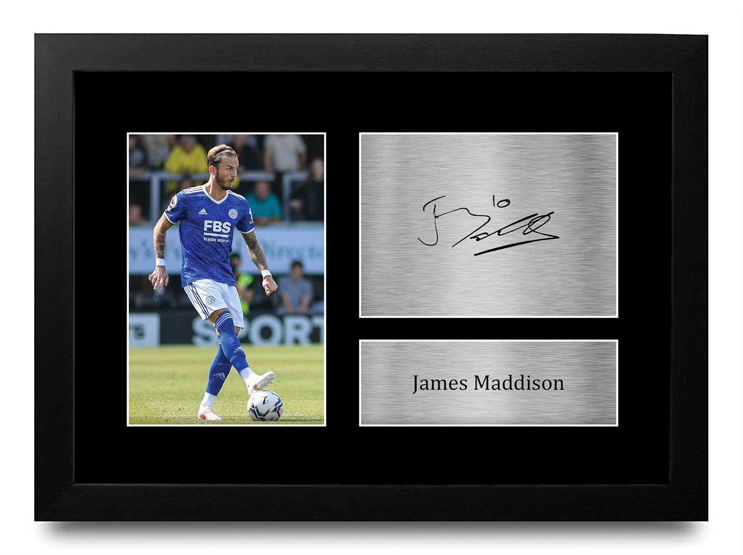 HWC Trading FR A4 James Maddison Gifts Printed Signed Autograph Picture for Football Fans and Supporters - A4 Framed