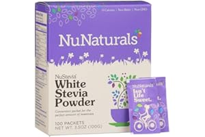 NuNaturals - NuStevia White Stevia Powder - 100 Packets - Pack of 4 Boxes