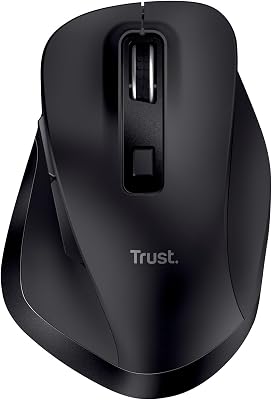 Mouse sem fio recarregável trust fyda, design sustentável, 800-2400 dpi, 6 botões, suporte para polegar, 2,4 ghz, receptor usb, mouse ergonômico para laptop, pc, macbook, escritório
