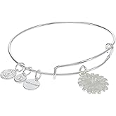 Alex and Ani White Daisy Charm Bangle Bracelet