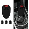 CHRYMUM Car Gear Shift Knobs, Manual Gear Shift Knobs Replacement, Universal Car Accessories Interior Stick Shift Knob, Manual 5 Speed Universal Gear Stick Shift Knob for Car Truck SUV (Black)