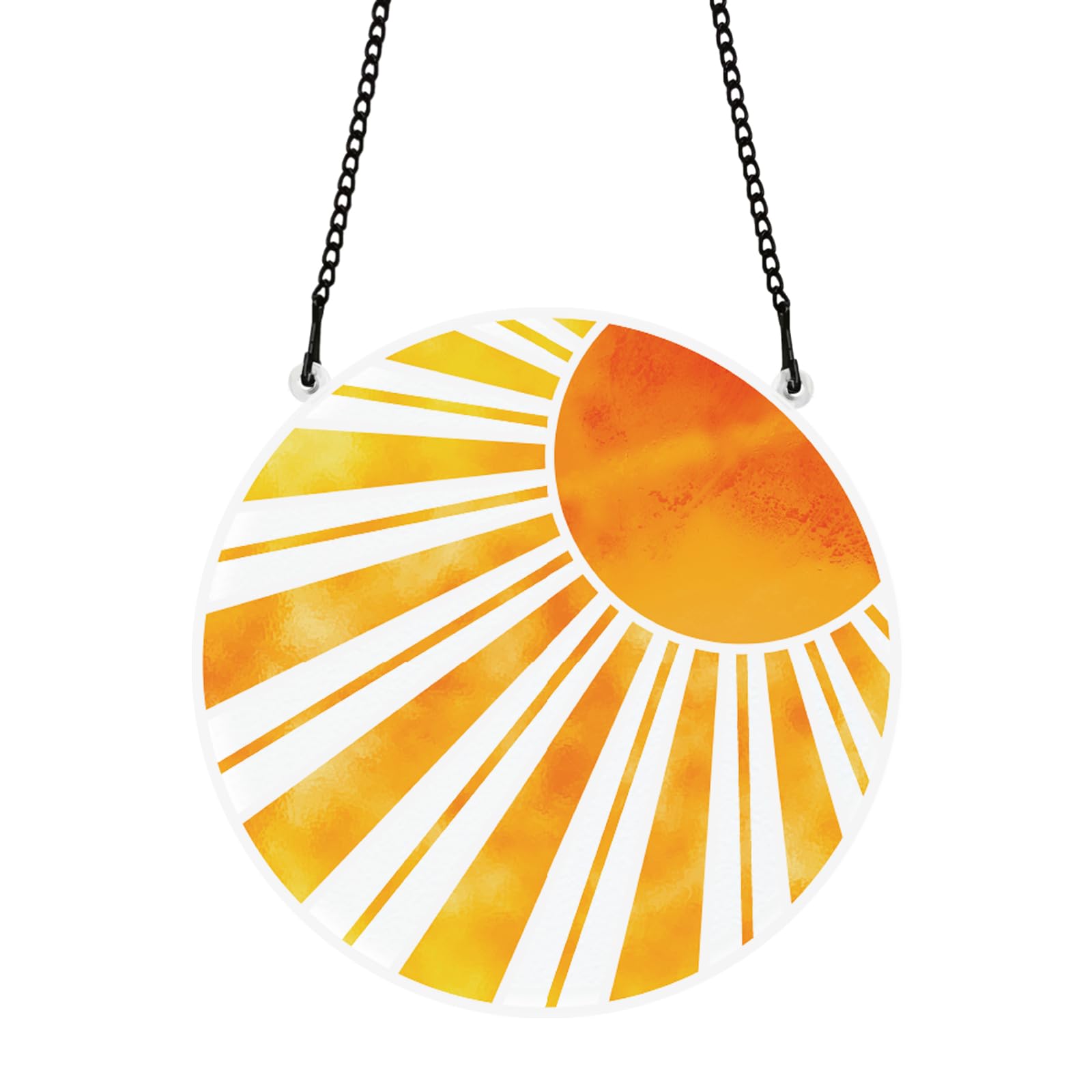 PLIGREAT Sunrise Stained Suncatcher Window Wall Art Hanging Ornament Painted Diffused Sunlight Art Crafts Suncatcher for for Garden Home Indoor Outdoor Hanging Decor Housewarming Gift