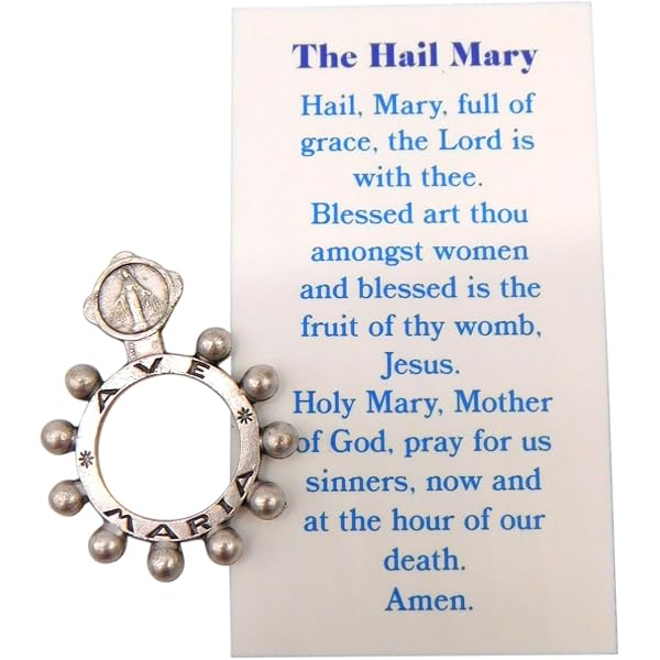 Needzo St. Joseph Rosary Ring With Clip - Portable Prayer Keychain For Men, On-the-Go Devotional Gift