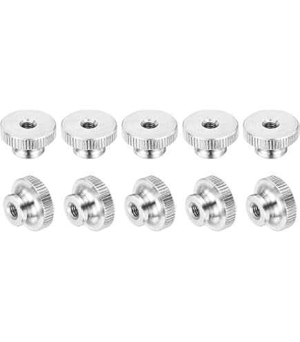 Uxcell M10 X 1.5mm Knurled Thumb Nuts – Thin Type, Nickel-Plated Carbon Steel, 30mm Outer Diameter, Pack Of 5 For Quick Adjustments