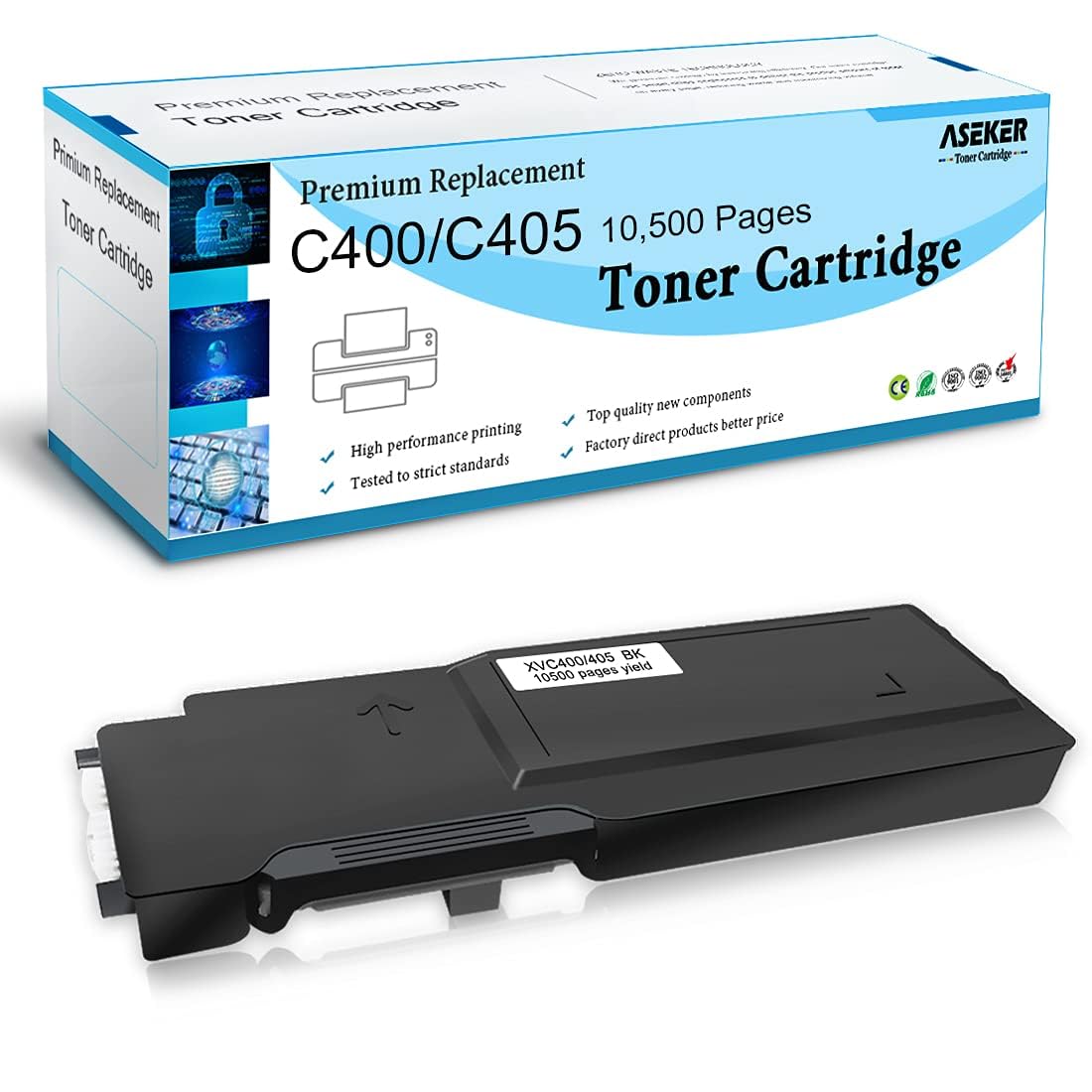 ASEKER Remanufactured C400 C405 Toner Cartridge for Xerox VersaLink C400 C400V C400N C400DN C405 C405V C405N C405DN Printers 10500 Pages 106R03528 ( Black 1-Pack )