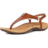 Athlefit Women's Comfortable Orthopedic Sandals Thong Dressy T-Strap Orthotic Casual Summer Arch Support Sandals