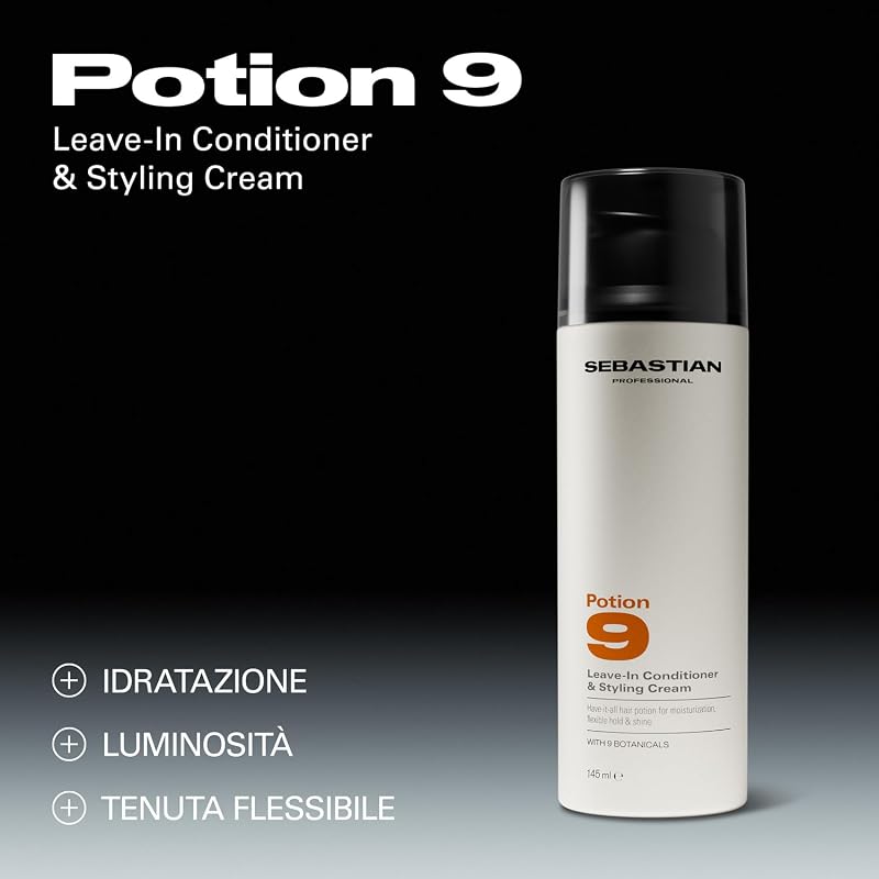Sebastian Professional Potion 9 Leave-In Conditioner & Styling Cream – Crema nutriente leave-in per capelli morbidi, idratati e luminosi con tenuta flessibile, 500ml