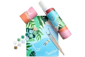 Pink Picasso Kits Mid Century Modern Paint by Number for Kids Ages 8-12 | DIY Beginners Kids Craft Kit Acrylic Paint Canvas Painting as Seen On Shark Tank | (Tropic Like It's Hot) 8x10-Paint Kit Set