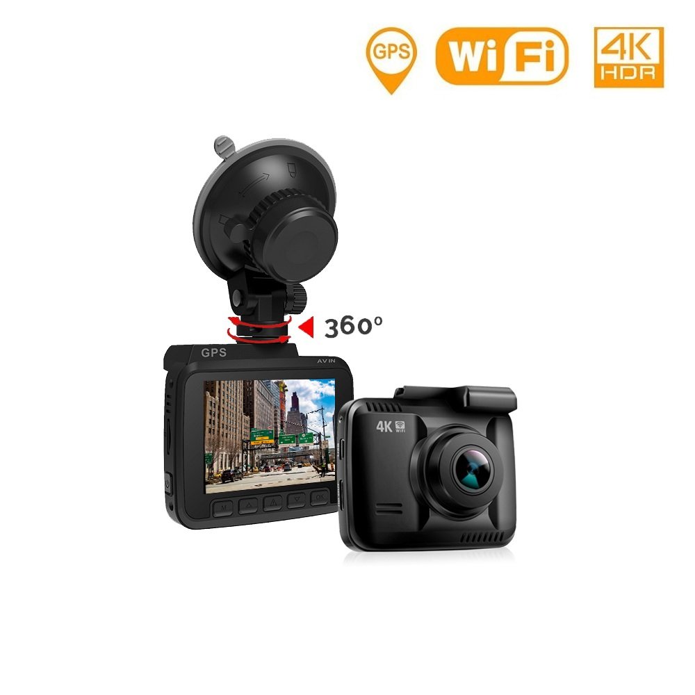 Lifechaser Dash Cam Car Camera 4K UHD WIFI GPS Night Vision 150° with 2.4" LCD, Parking Mode, Time Lapse, WDR, G-Sensor, Loop Recording for Cars, Trucks