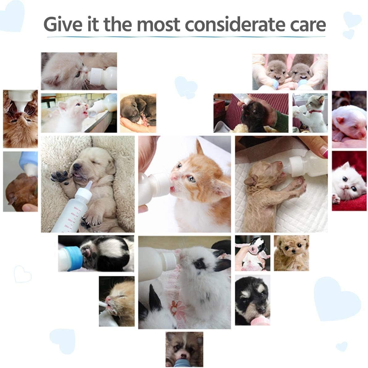 GingerUPer Kitten Bottle,Puppy Syringe Feeder,Pet Feeding Bottle with Nipple Feeding Needle Tubing for Puppy Kitten Squirrels and Other Newborn Pets,Puppy Kitten Whelping Kit - Image 4