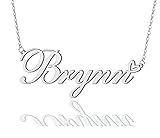 AOLO Brynn Heart Name Necklace Silver Stainless