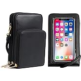 Borivilla Crossbody Cellphone Purse Women Touch Screen Bag RFID Blocking Wallet Handbag Shoulder Strap
