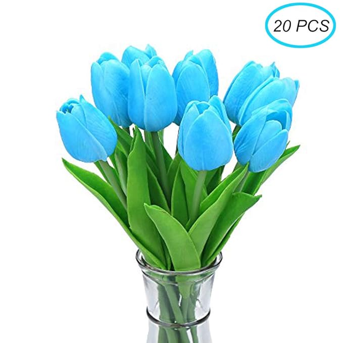 CCINEE 20pcs Real Touch Tulips Artificial Flowers for