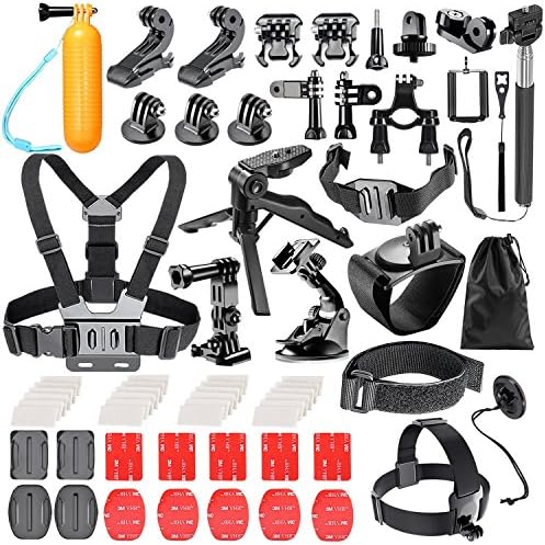 Bestter 62-in-1 Action Camera Accessory Kit for GoPro Hero 5 Session/Hero Session/Hero 6 5 4 SJ4000 SJ7000 DBPOWER AKASO VicTsing APEMAN WiMiUS Rollei QUMOX Lightdow Campark Sony Sports DV and More