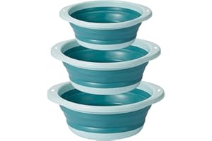Collapsible Wash Basin, XLYBSST Large Capacity Folding Wash Bin, 3 Pack Different Sizes, Portable Silicone Dish Tub for Washi