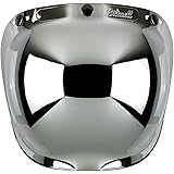 Biltwell Bubble Shield Chrome Mirror - Anti-fog, Scratch Resistant, UV/A UV/B Resistant