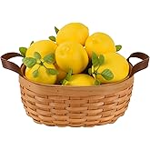 VYNYJOAN Artificial Lemons with Leaves 12 Pcs Lifelike Lemons Fruit 3.7"x2.6" Fake Lemon Fruit Decor for Home Kitchen Decoration