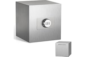 hicocool Piggy Bank for Adults Password Stainless Steel Reusable Piggy Bank, Metal Money Box with Lock, Unbreakable Money Sav