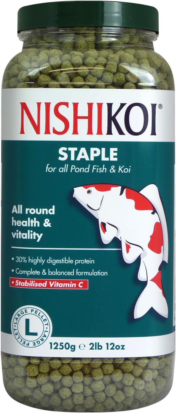 Nishikoi Staple Complete Food for Koi and Pond Fish - Large Pellets - 1250g, 1.25 kg (Pack of 1)