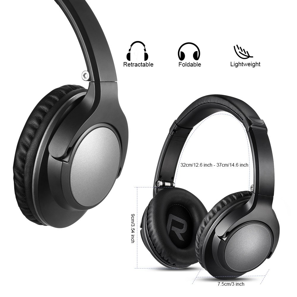 Foldable Bluetooth Headphones Over Ear Headphones HiFi Stereo Comfortable Wireless Headset with Deep Bass with Microphone Best Adjustable Headphones for Relax Travel Work for Cell Phones 12H Playtime