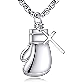 YFN Sport Necklace Sterling Silver Never Give Up I Can Do All Things Pendant Jewelry Sport Gifts for Women Men