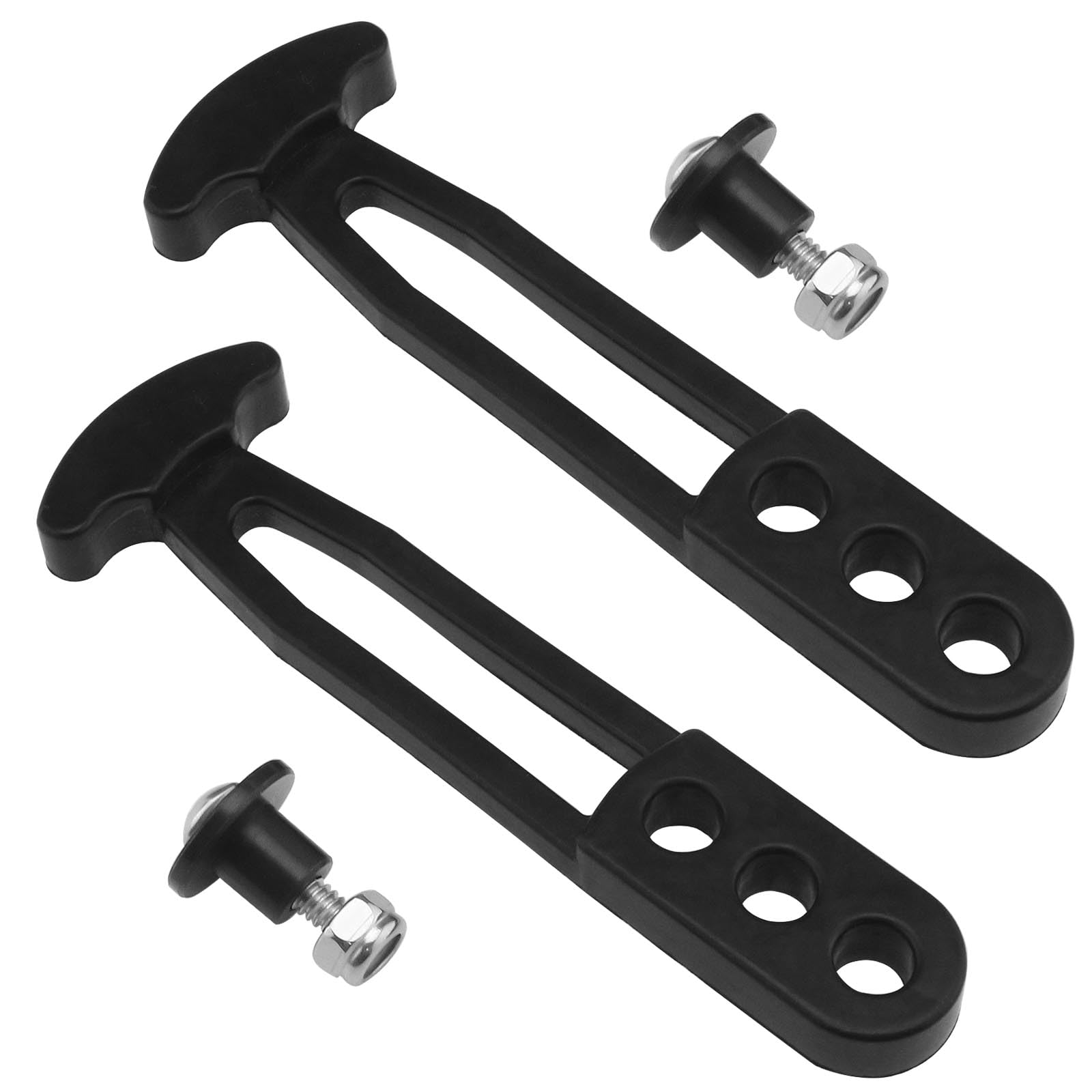 EMSea 2PCS 3 Holes T Shaped Rubber Buckle Rubber Retaining Latch Band 15.2cm Black Rubber Boat Telescoping Ladder Strap Compatible with Yamaha AR SX LX