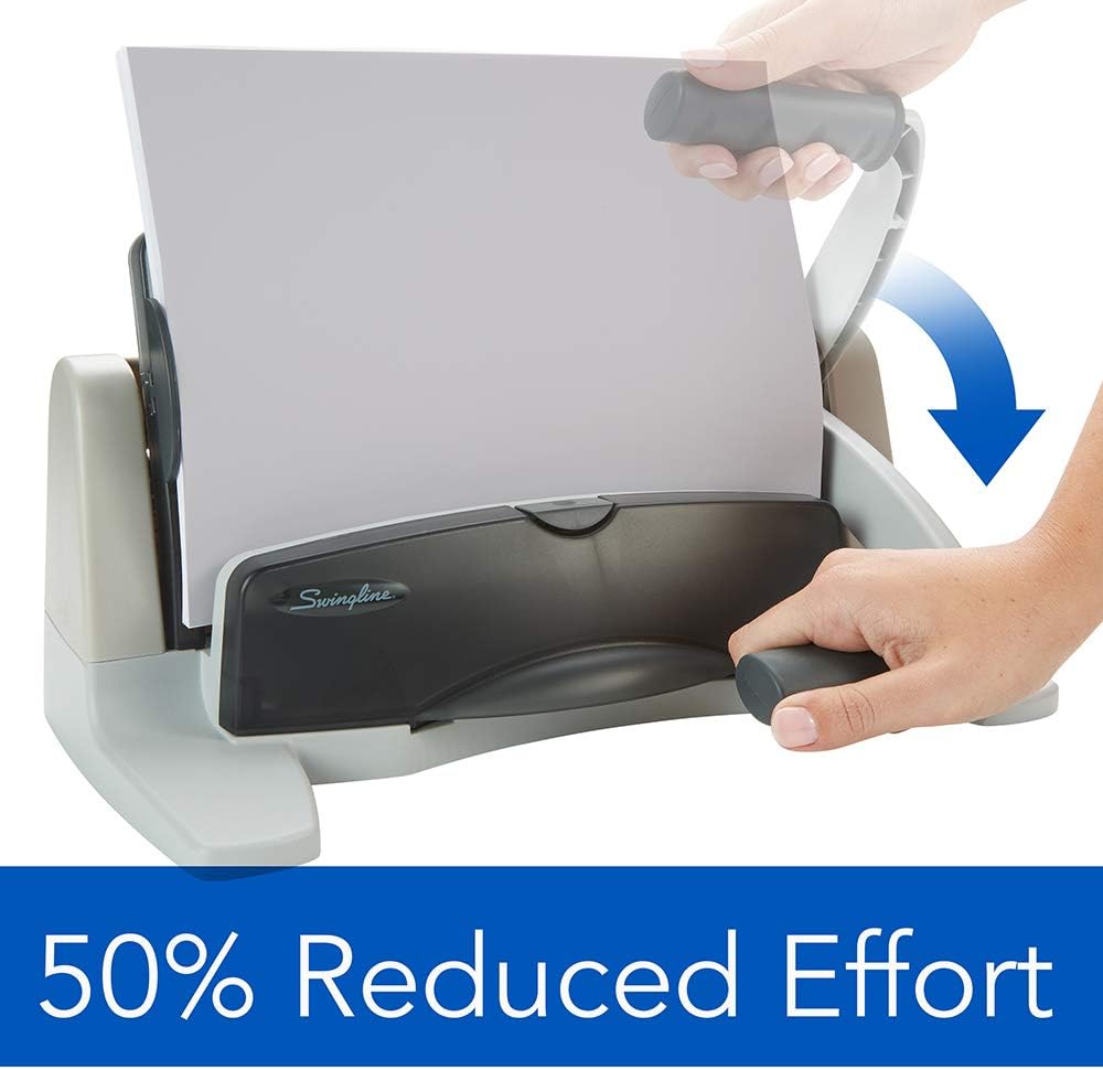 Swingline Hole Punch, Desktop Hole Puncher, 40 Sheet Punch Capacity, 2-7 Holes, Adjustable, LightTouch, Black/Silver (74357) : Office Products