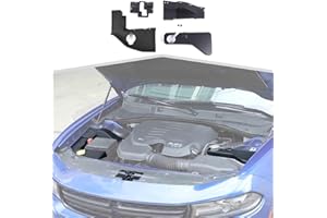 AMAYUM Engine Wire Dust Cover Engine Hood Lock Cover Coolant Pot Cap Windshield Washer Tank Engine Hood Cover Kit Compatible with Dodge Charger 2011-2023 4PCS,Black