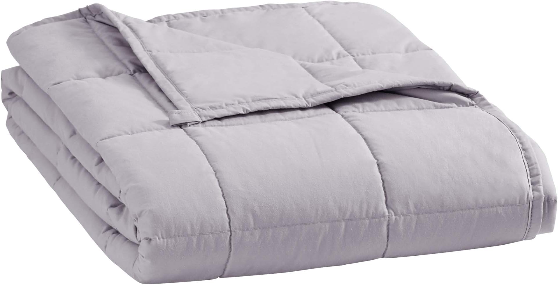 puredown Weighted Blanket Breathable Cotton Cover with Glass Beads Heavy Blanket 41"x 60" 7lbs Light Grey
