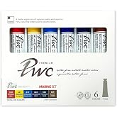 PWC ShinHan Extra Fine Watercolor Paint 7.5ml Tubes 6 Color Set - MARINE