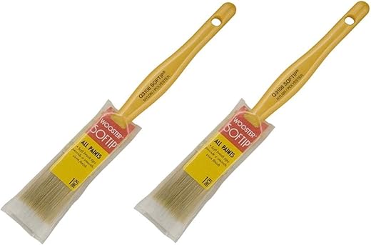 Wooster Brush Q3108-1 Softip Paintbrush, 1-Inch, White. 2-Pack