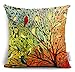 Oil Painting Hundreds of Birds Cotton Linen Throw Pillow Case Cushion Cover Home Sofa Decorative 18 X 18 Inch