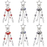AHANDMAKER 6Pcs Y2K Jellyfish Keychain, 3 Colors Cute Jellyfish Star Keychain, Y2k Aesthetic Keychain Keyring, Mini Kawaii Keychain Charms Accessories for Women Girls Backpack Handbag Camera Bag Purse