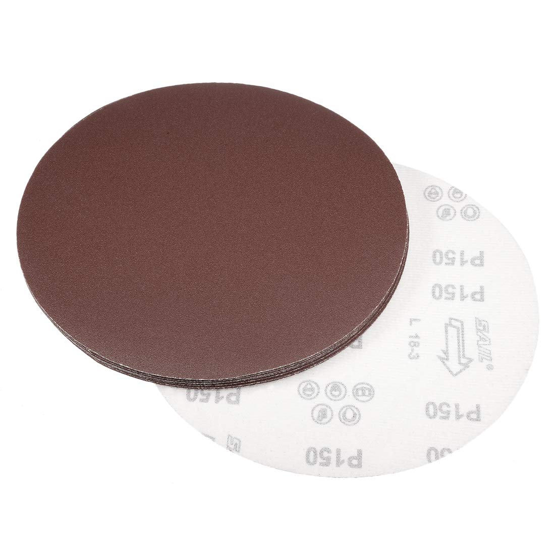sourcing map 9 Inch Sanding Disc 150 Grits Flocking Sandpaper for Sander 10 Pcs