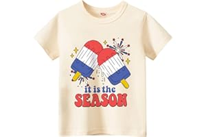 Sineeko Kids Boys American Flag Shirts 4th of July T-Shirt Toddler Girls Cotton Patriotic Tops Tee Independence Day Clothes