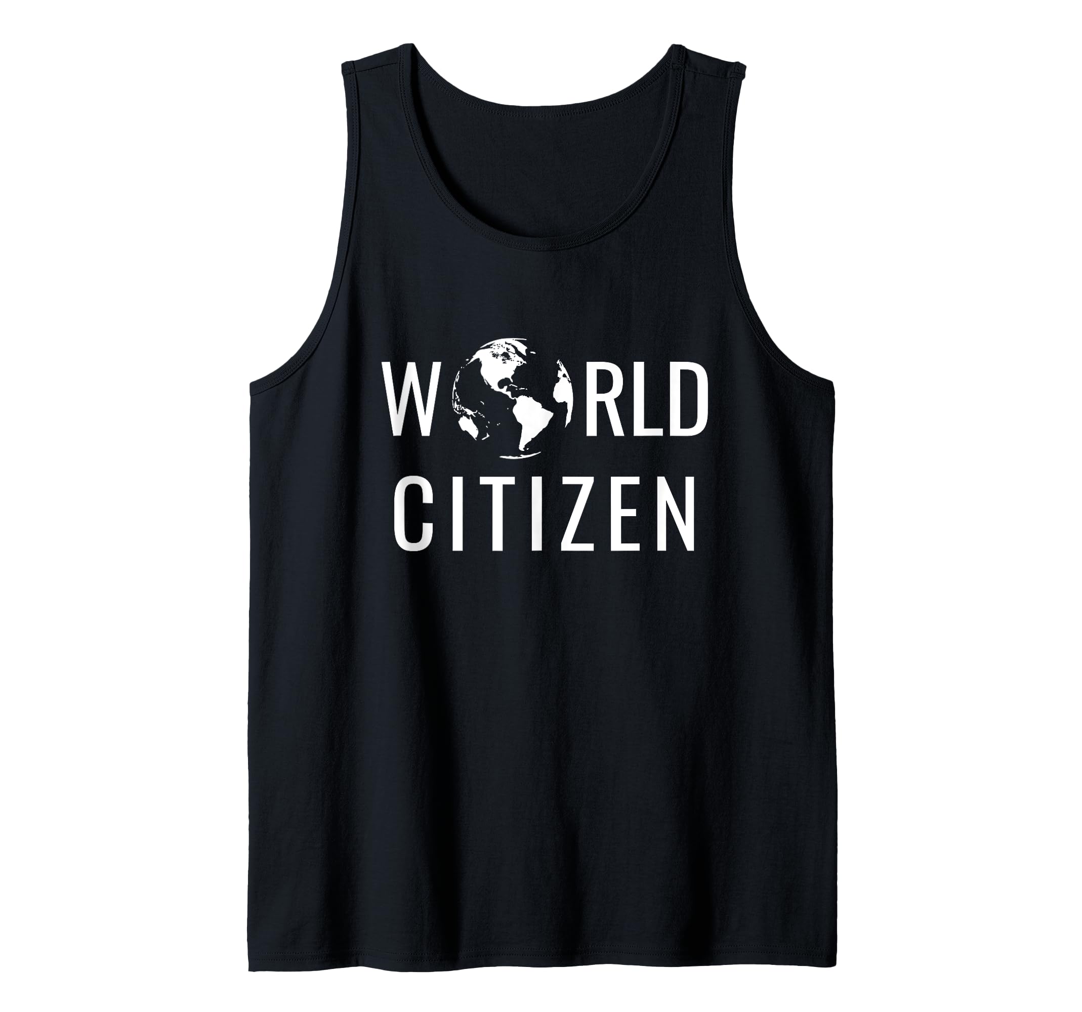 World Citizen with White Globe Illustration - Globetrotter Tank Top