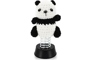 Xunbin Panda Car Dashboard Decorations,car bobblehead Crochet car Accessories car Charm Desktop Decoration Crocheted Automobile Decoration Parts Swinging Panda(Panda)