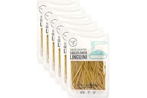 Cauliflower Linguini | Grain-Free, Gluten-Free, Kosher | Fresh Pasta | Cooks in Just 3 Minutes | Taste Republic | Frozen | 9oz (Pack of 6)
