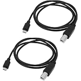 Briny River 2Pcs Micro USB 5pin Male to USB Type B Printer Cable with OTG Feature for Printer Scanner Electronic Piano, 1m