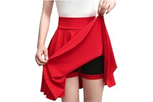 Women's Skirt with Shorts Underneath Fit and Flare Skorts for Teen Girls Ladies Flared Mini Workout Tennis Skirts