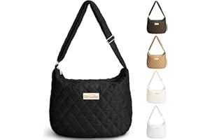 BINSUNS Women's Quilted Shoulder Bag - Lightweight Large Puffer Tote Bag Padded Cross Body Bag Hobo Bags