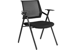 T up Office Folding Chair with Arms, 330 Pounds Capacity, V-Shaped Premium Steel Mesh Padded Chair for RV Home Apartment Scho