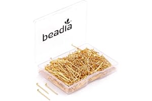 BEADIA Head Pins Gold for DIY Jewelry Making 20mm 500pcs
