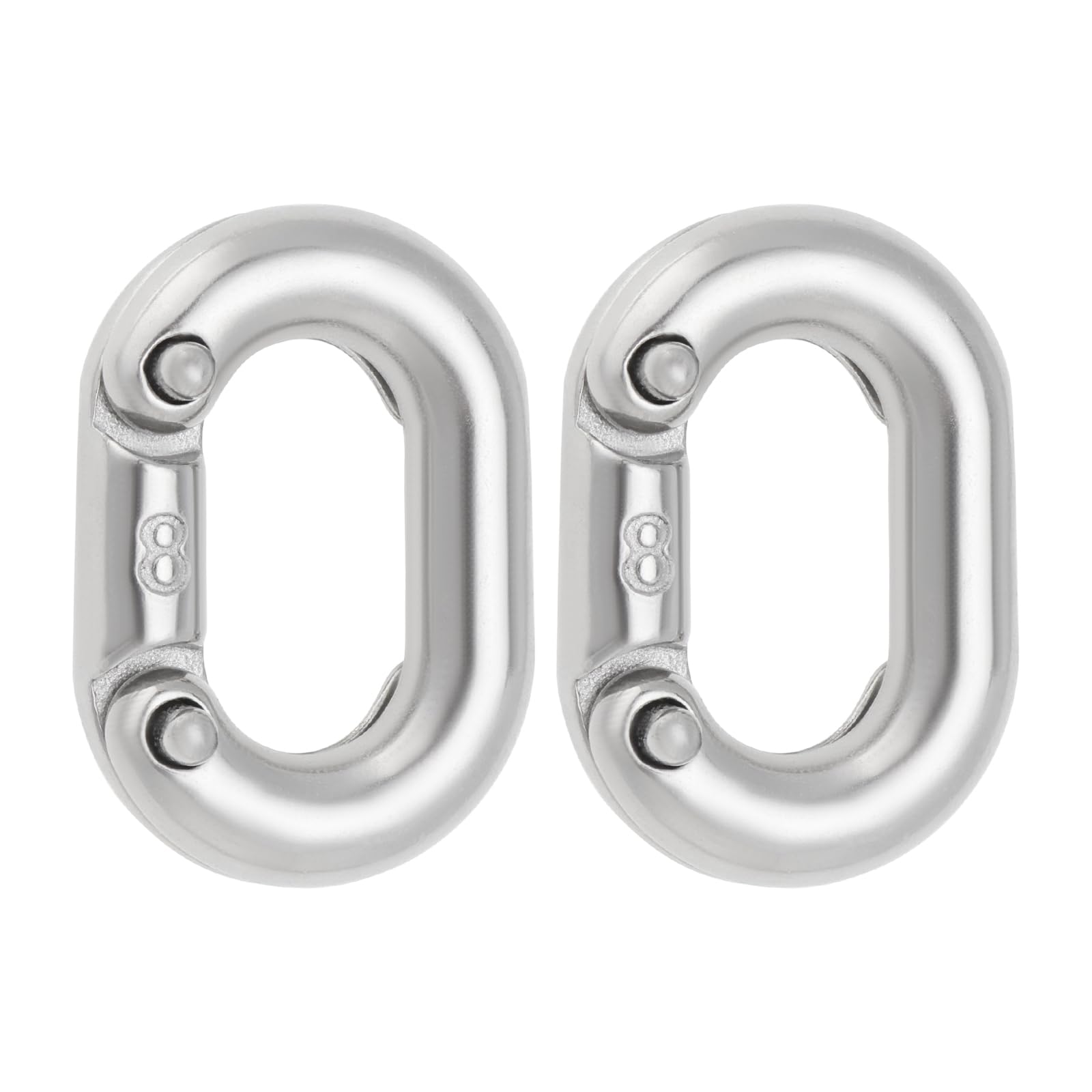 LT Easiyl 2Pcs 8mm Stainless Steel 316 Split Connecting Chain Links Heavy Duty Chain Link Connector for Chain Connection 25x13mm Silver