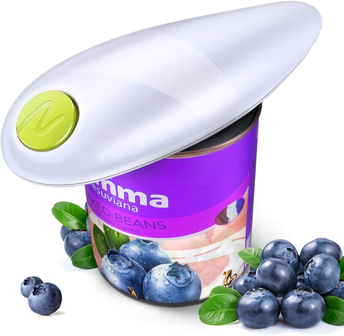 Electric Can Opener, 2AA Batteries Operated Smooth Soft Edge with One-Touch Start Automatic Can Opener for Arthritis Individuals, Seniors