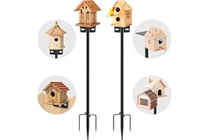 AHRLHR 2 Pack 80 Inch Adjustable Bird Feeder Pole,Bird House Pole Suitable for Feeders & Birdhouse,Weather Station,Heavy-Duty Rustproof Design,Enhance Outdoor Decor & Birdwatching Experience